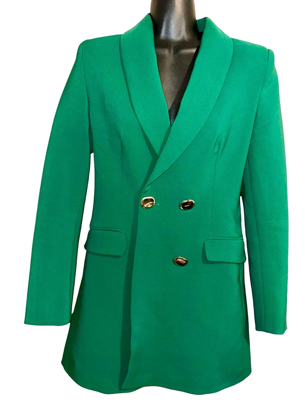 Zara Green Double-Breasted WomanBlazer Jacket